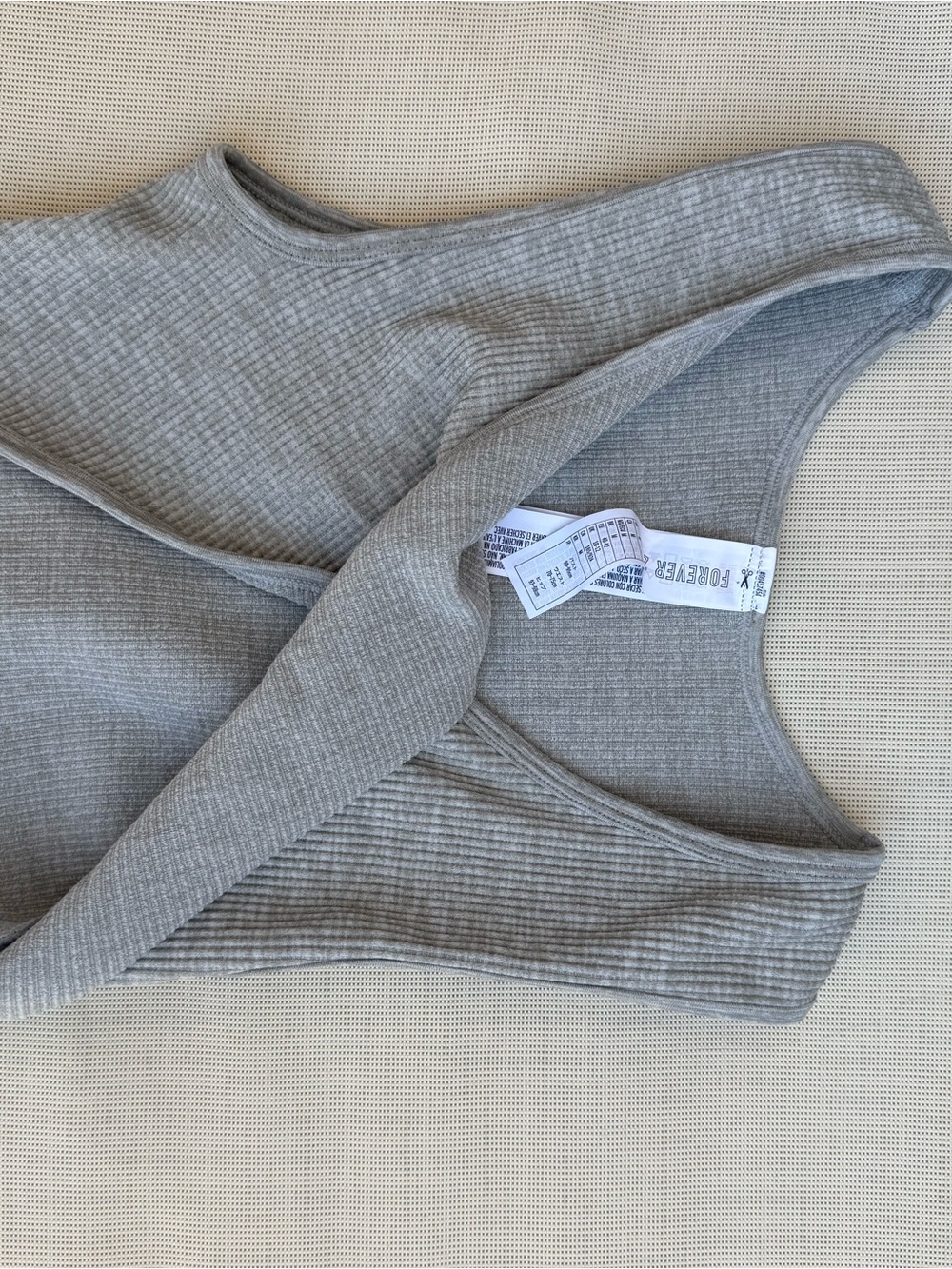 Forever 21 Ribbed Tank in Light Gray